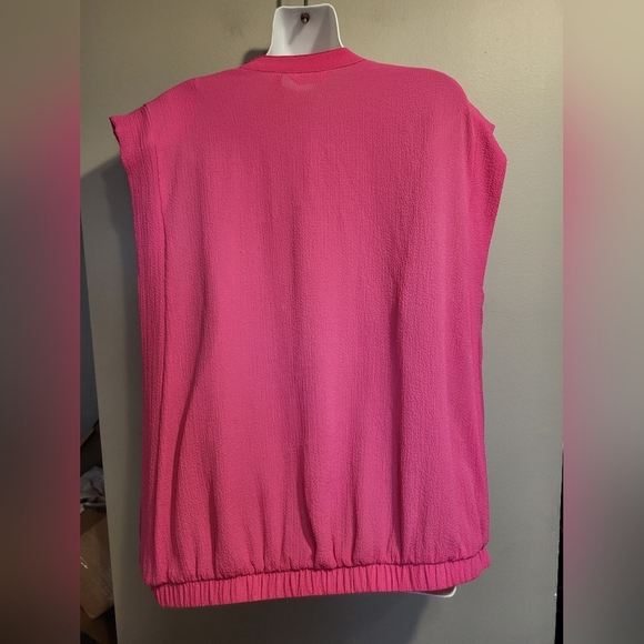 Reitmans Pink Boxy Blouse with Mandarin Collar, Size 2XL - Picture 2 of 4